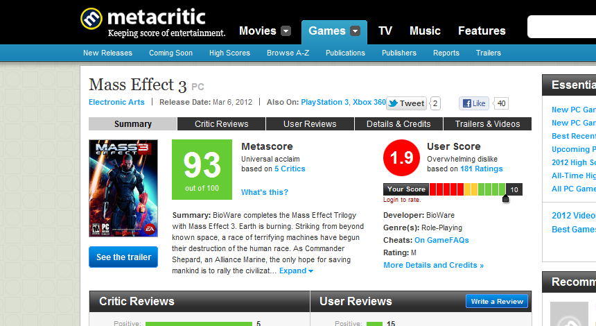 Metacritic.com не работает ?